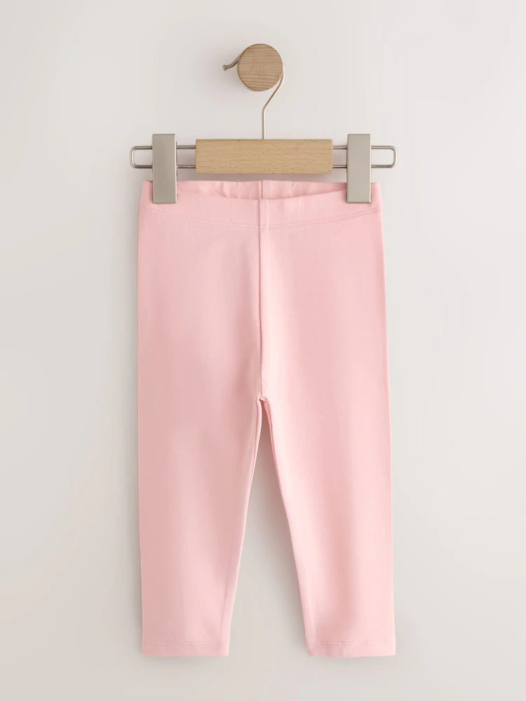 |Girl| Kit com 7 Leggings Rosa Neutro (3 meses a 7 anos)
