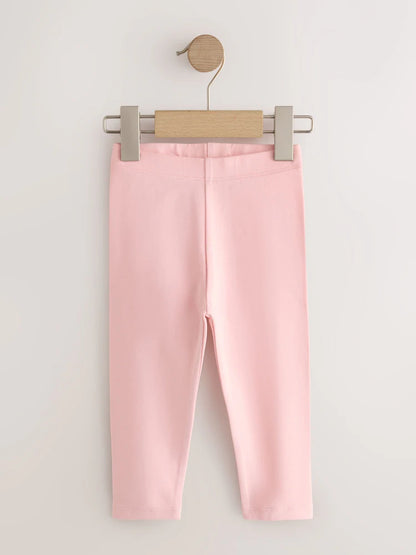 |Girl| Kit com 7 Leggings Rosa Neutro (3 meses a 7 anos)