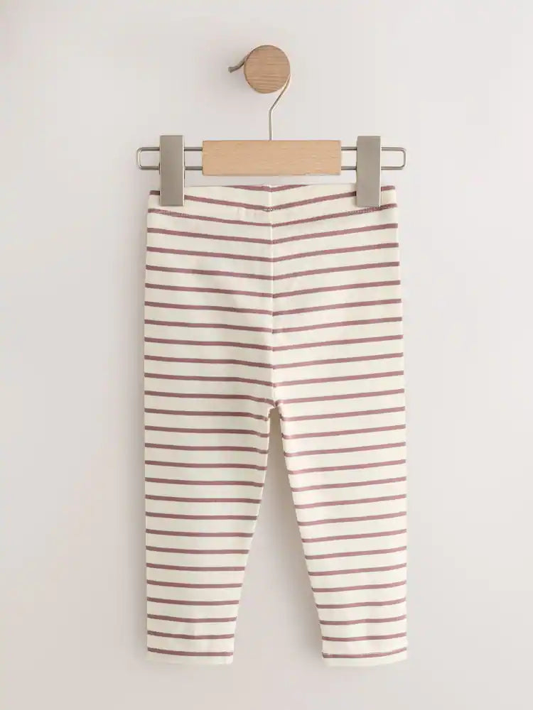 |Girl| Kit com 7 Leggings Rosa Neutro (3 meses a 7 anos)