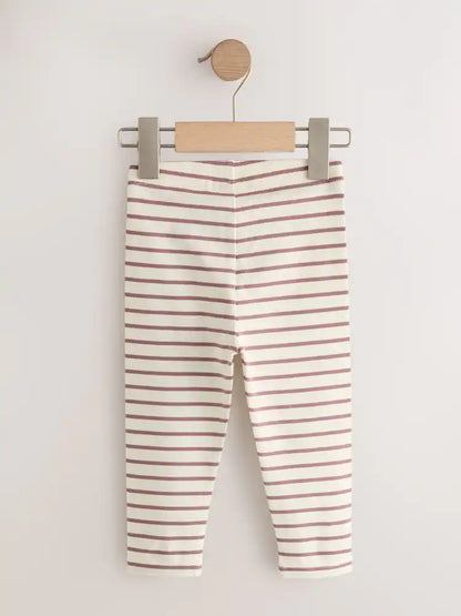 |Girl| Kit com 7 Leggings Rosa Neutro (3 meses a 7 anos)