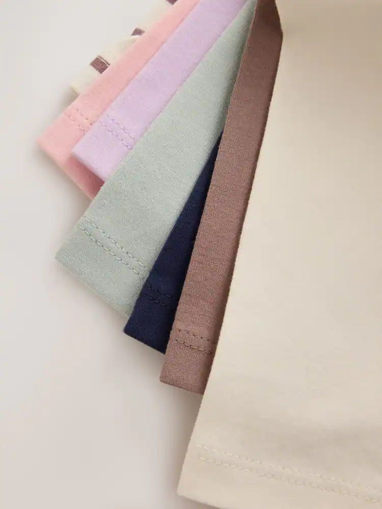 |Girl| Kit com 7 Leggings Rosa Neutro (3 meses a 7 anos)