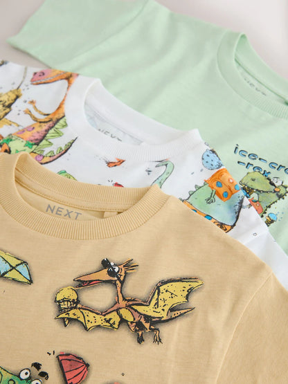 |Boy| Conjunto Com 3 Camisetas De Manga Comprida Com Estampas Gráficas Variadas (3 meses a 7 anos)
