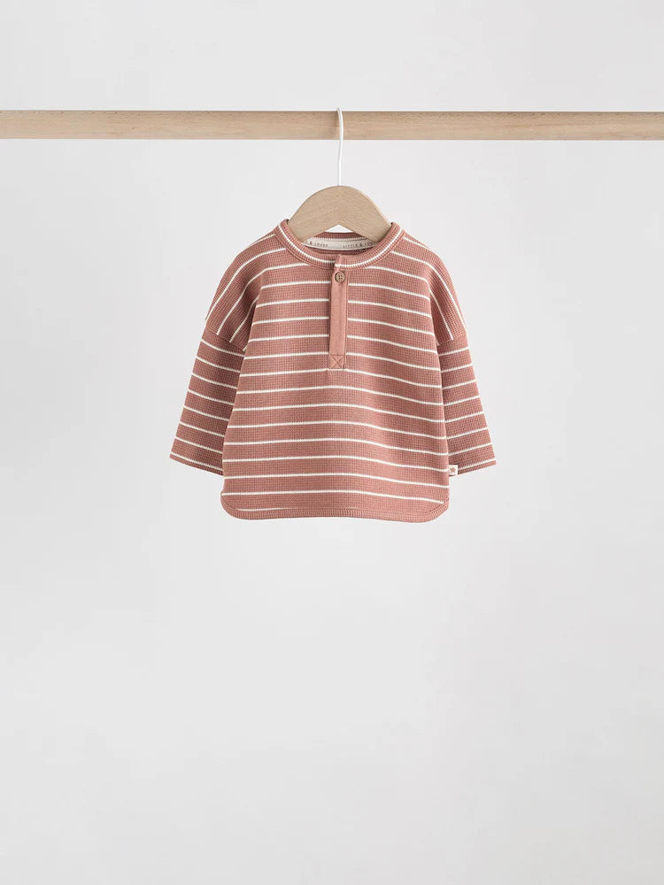 |BabyBoy| Conjunto de 6 peças com blusa e leggings listradas (verde/azul/marrom) para bebês (0 meses a 3 anos)