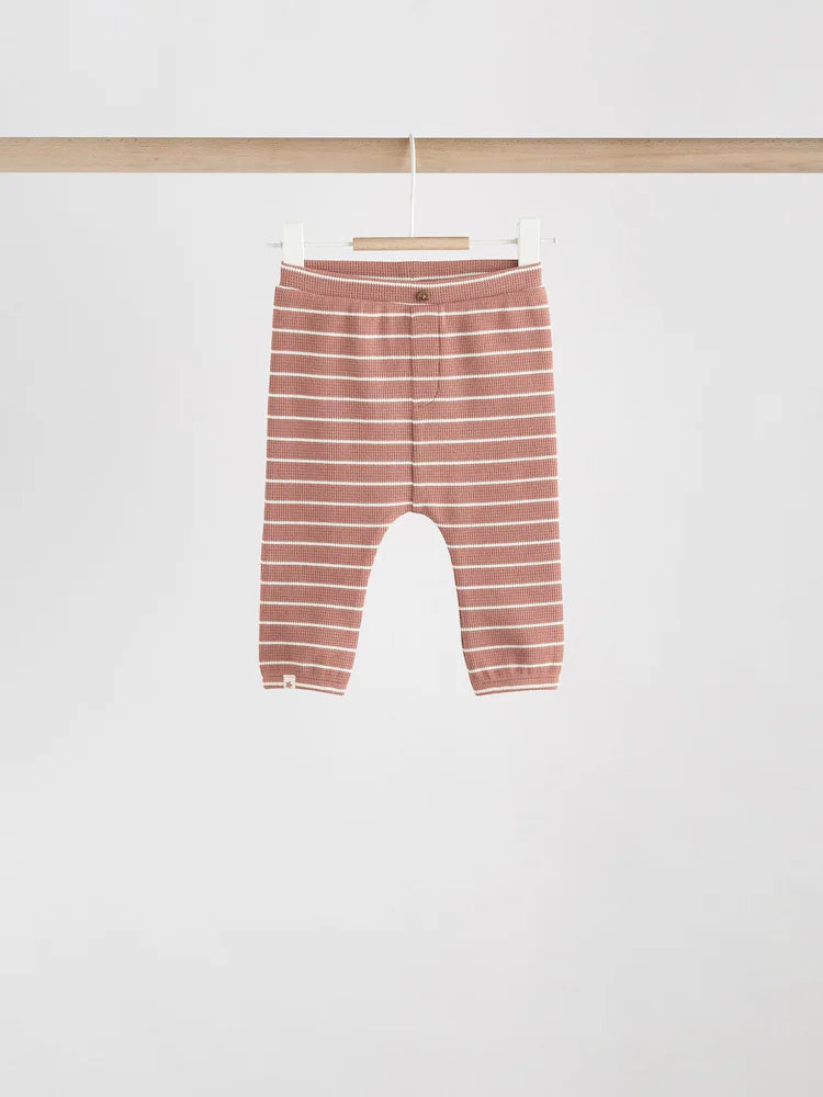|BabyBoy| Conjunto de 6 peças com blusa e leggings listradas (verde/azul/marrom) para bebês (0 meses a 3 anos)