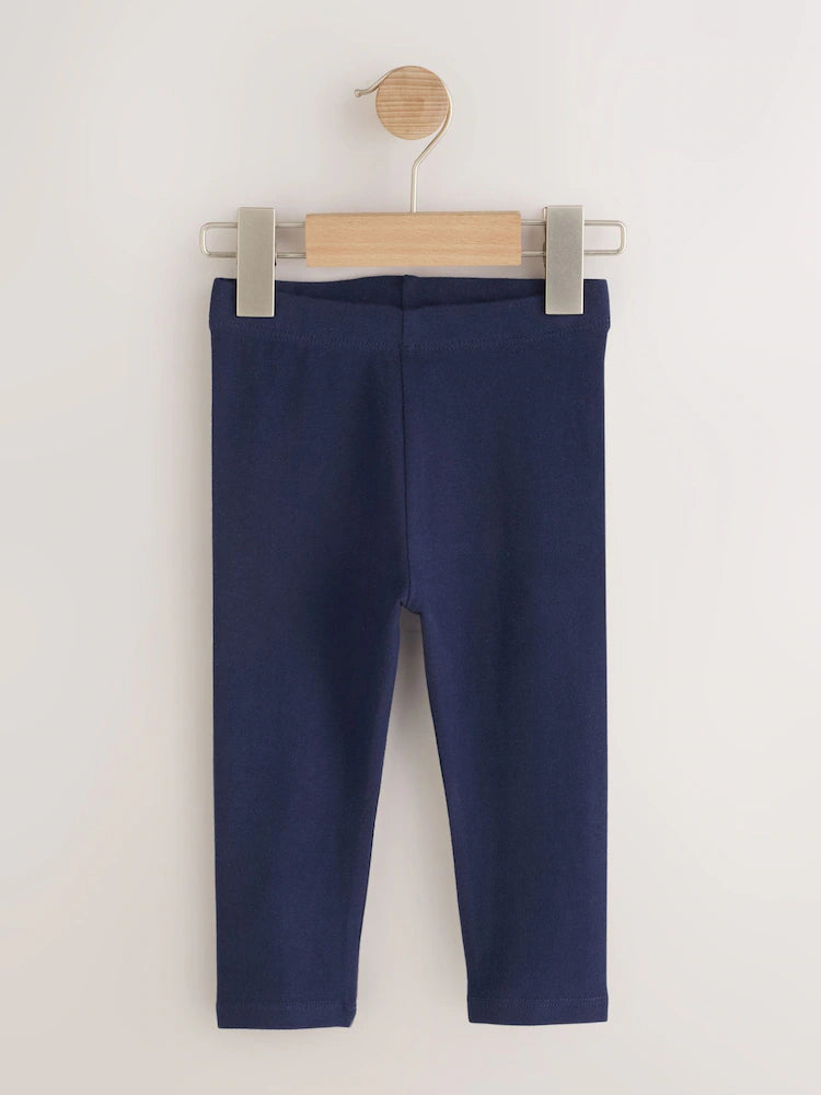 |Girl| Kit com 4 Leggings Azul-Marinho com Estampa de Joaninha (3 meses a 7 anos)