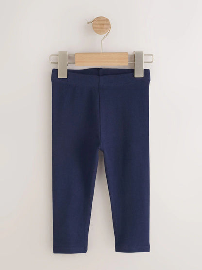 |Girl| Kit com 4 Leggings Azul-Marinho com Estampa de Joaninha (3 meses a 7 anos)
