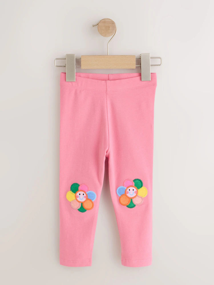 |Girl| Kit com 4 Leggings Azul-Marinho com Estampa de Joaninha (3 meses a 7 anos)