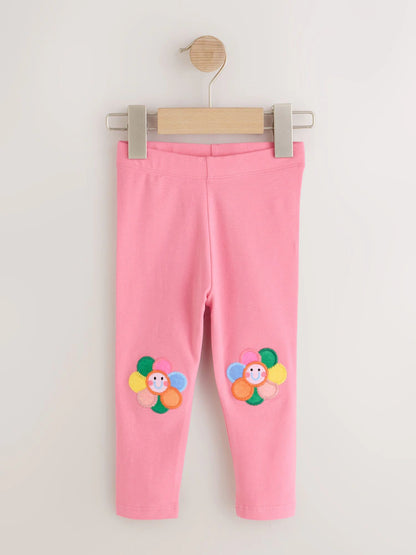 |Girl| Kit com 4 Leggings Azul-Marinho com Estampa de Joaninha (3 meses a 7 anos)