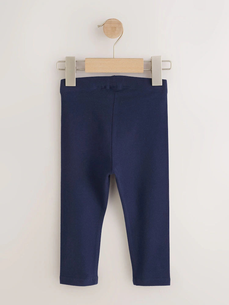|Girl| Kit com 4 Leggings Azul-Marinho com Estampa de Joaninha (3 meses a 7 anos)