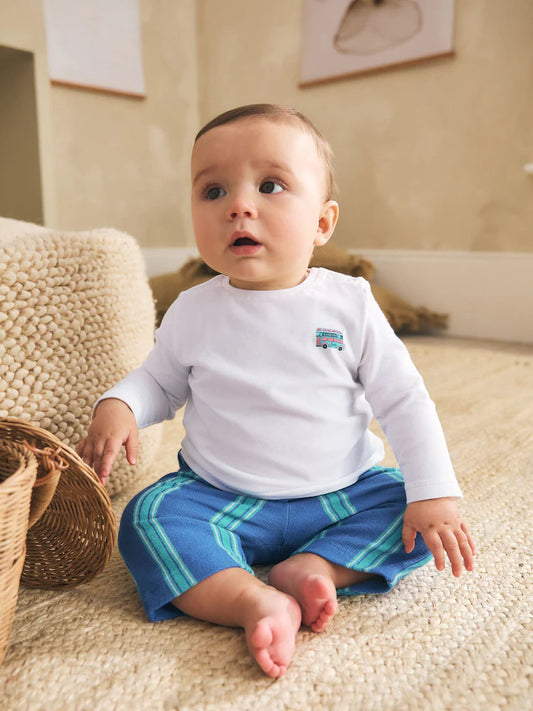 |BabyBoy| Conjunto Infantil Seminal X Car Pintos Top e Calça De Moletom Azul/Verde (0 meses a 2 anos)