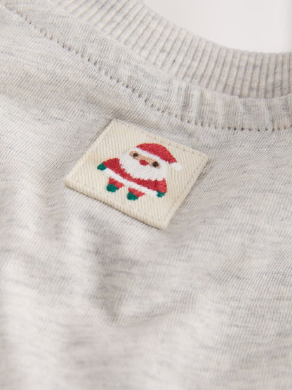 |Boy| Camiseta de Natal de Manga Longa com Papai Noel Azul e Rudolph (3 meses a 7 anos)