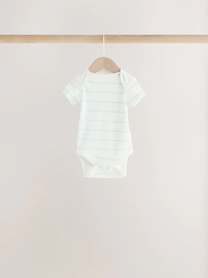 |BabyGirl| Kit com 5 Bodies de Manga Curta para Bebê – Estampa de Dinossauro (Cores Neutras)