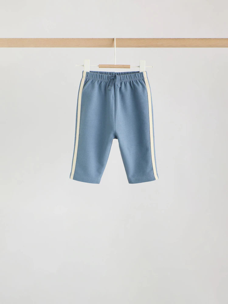 |BabyBoy| Kit Com 3 Calças Jogger de Corte Reto para Bebê – Azul/Marrom/Creme (0 meses a 2 anos)