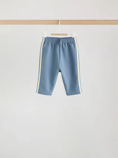 |BabyBoy| Kit Com 3 Calças Jogger de Corte Reto para Bebê – Azul/Marrom/Creme (0 meses a 2 anos)