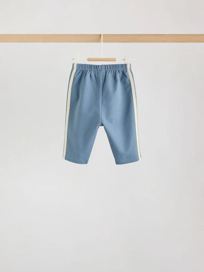 |BabyBoy| Kit Com 3 Calças Jogger de Corte Reto para Bebê – Azul/Marrom/Creme (0 meses a 2 anos)