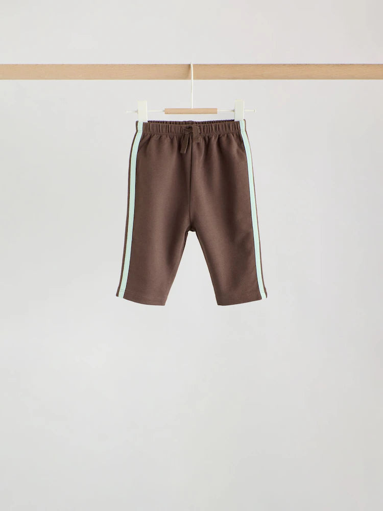 |BabyBoy| Kit Com 3 Calças Jogger de Corte Reto para Bebê – Azul/Marrom/Creme (0 meses a 2 anos)