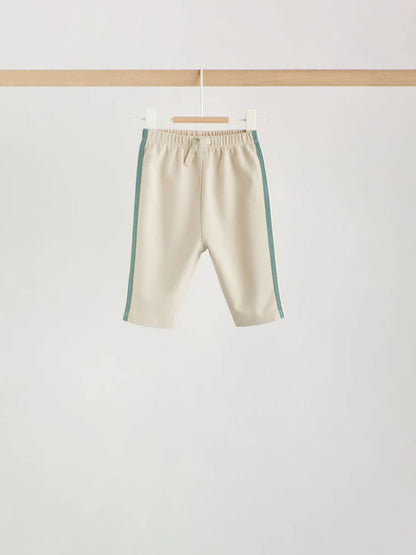 |BabyBoy| Kit Com 3 Calças Jogger de Corte Reto para Bebê – Azul/Marrom/Creme (0 meses a 2 anos)