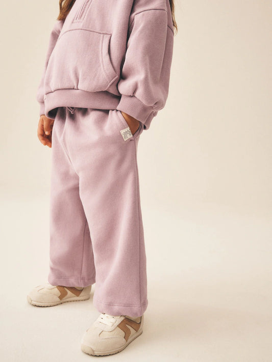 |Girl| Calça Jogger de Moletom Wide Leg Roxa Malva (3 meses a 7 anos)