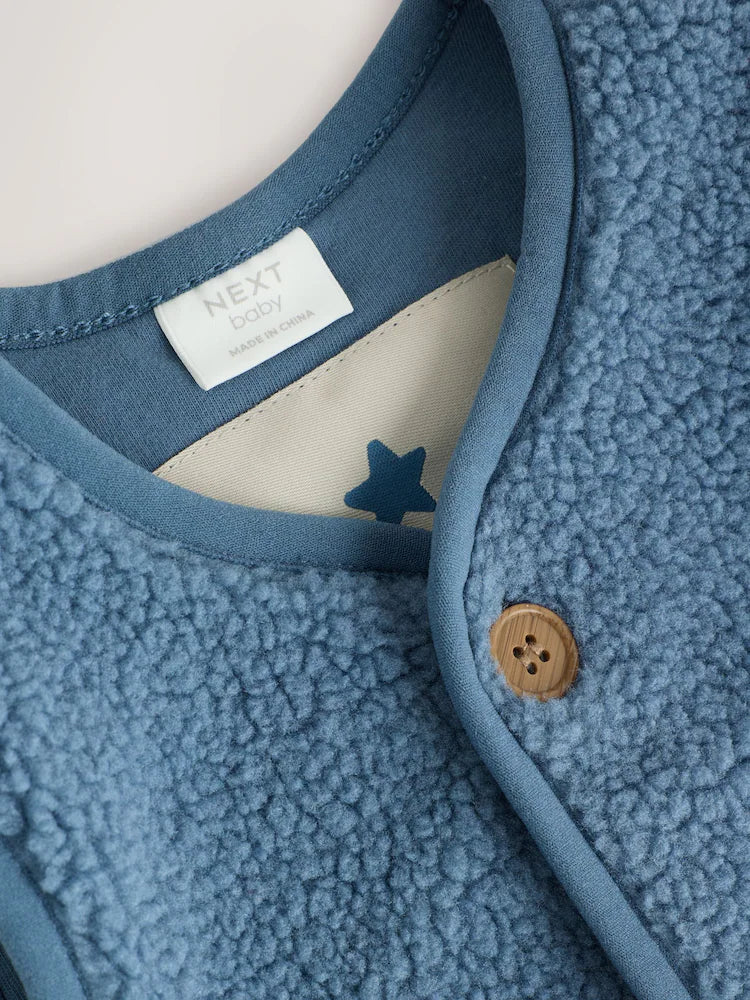 |BabyBoy| Colete Bebê Borg azul (0 meses a 2 anos)