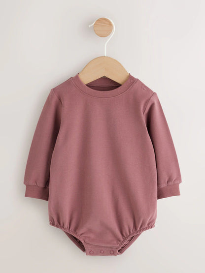 |BabyGirl| Conjunto De 2 Peças: Body De Manga Longa Com Estampa De Bolinhas (marrom/creme) e jardineira de tecido