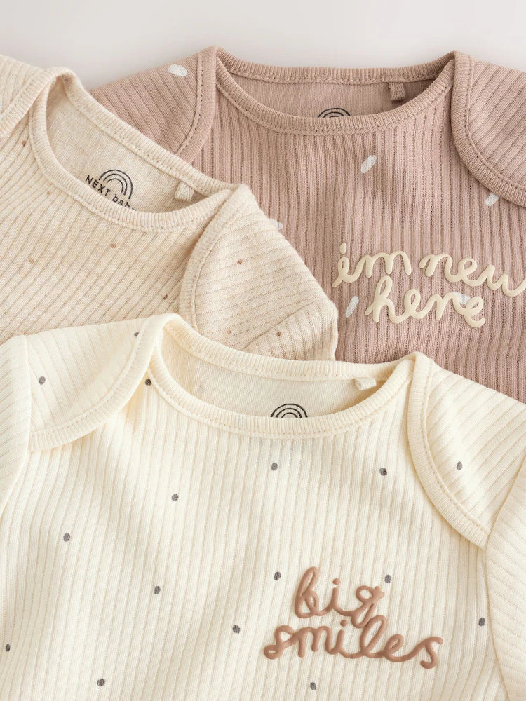 |BabyBoy| Kit com 3 Bodies de Manga Longa Neutral Milk Club para Bebês