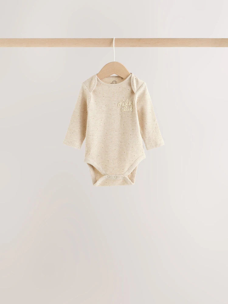 |BabyBoy| Kit com 3 Bodies de Manga Longa Neutral Milk Club para Bebês