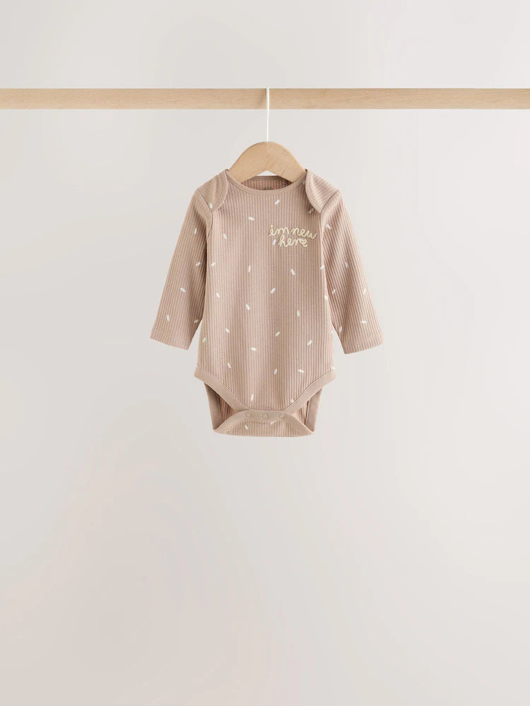 |BabyBoy| Kit com 3 Bodies de Manga Longa Neutral Milk Club para Bebês