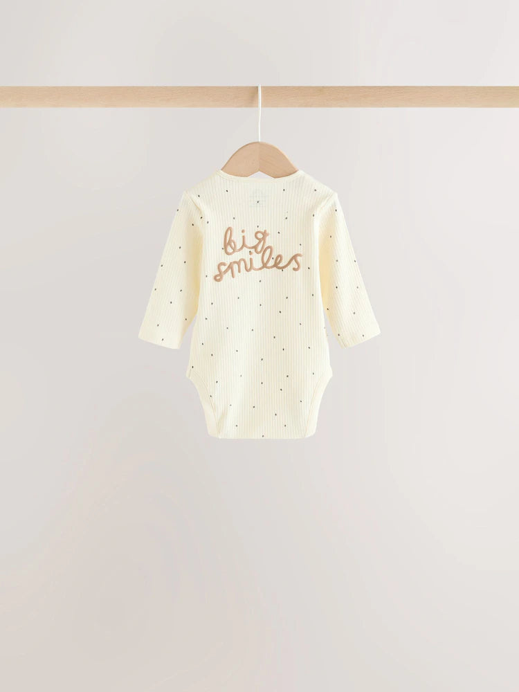 |BabyBoy| Kit com 3 Bodies de Manga Longa Neutral Milk Club para Bebês