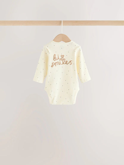 |BabyBoy| Kit com 3 Bodies de Manga Longa Neutral Milk Club para Bebês