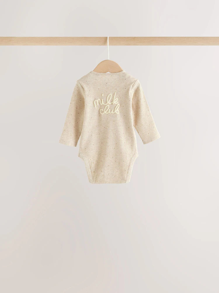|BabyBoy| Kit com 3 Bodies de Manga Longa Neutral Milk Club para Bebês