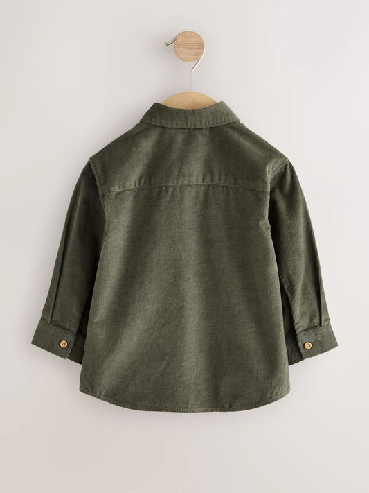 |Boy| Camisa de Veludo Cotelê de Manga Longa com Bordado Green Dog (3 meses a 7 anos)
