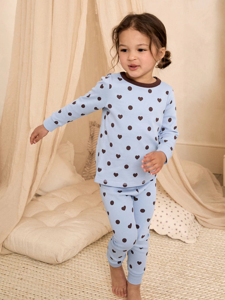 |Girl| Kit com 3 Pijamas Aconchegantes Azul/Marrom (9 meses a 12 anos)