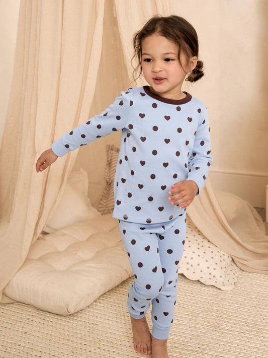 |Girl| Kit com 3 Pijamas Aconchegantes Azul/Marrom (9 meses a 12 anos)