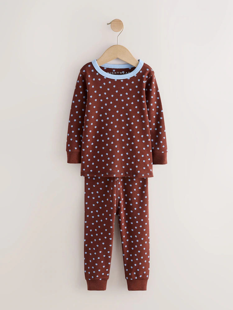 |Girl| Kit com 3 Pijamas Aconchegantes Azul/Marrom (9 meses a 12 anos)