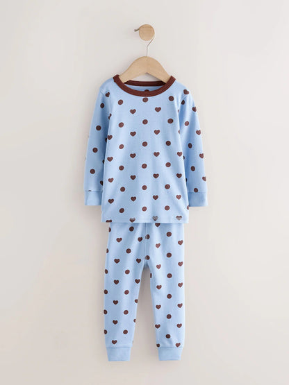 |Girl| Kit com 3 Pijamas Aconchegantes Azul/Marrom (9 meses a 12 anos)