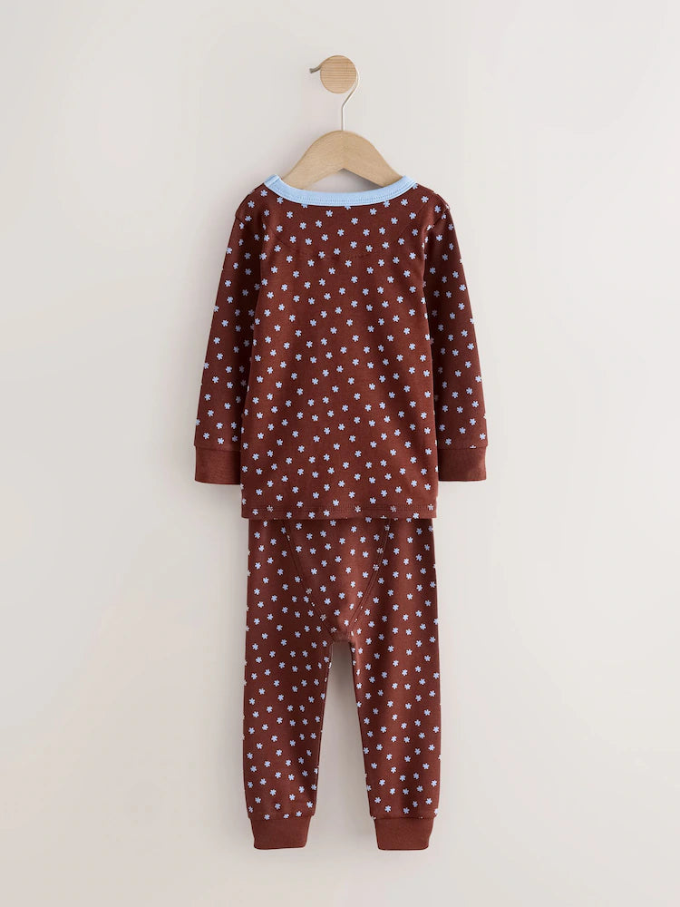 |Girl| Kit com 3 Pijamas Aconchegantes Azul/Marrom (9 meses a 12 anos)