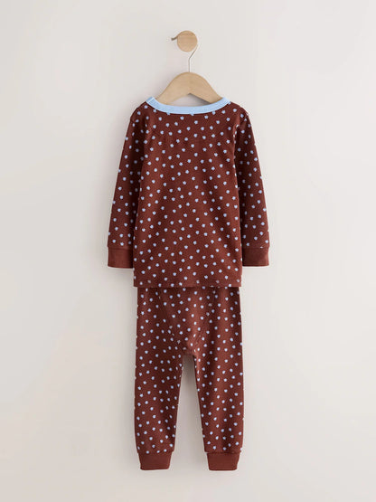|Girl| Kit com 3 Pijamas Aconchegantes Azul/Marrom (9 meses a 12 anos)