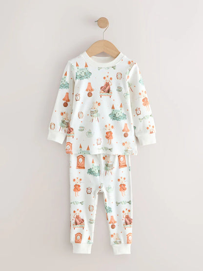 |Girl| Kit com 3 Pijamas Aconchegantes Cru/Pêssego (9 meses a 12 anos)
