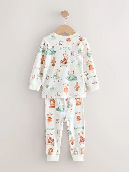 |Girl| Kit com 3 Pijamas Aconchegantes Cru/Pêssego (9 meses a 12 anos)