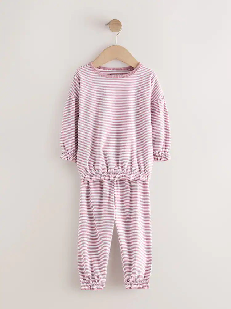 |Girl| Kit com 3 Pijamas Rosa Estilo Jogger (9 meses a 12 anos)