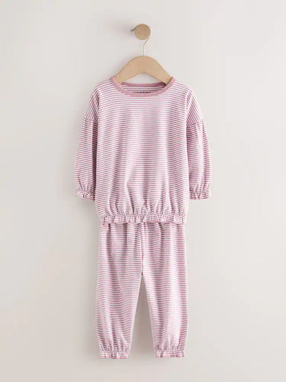 |Girl| Kit com 3 Pijamas Rosa Estilo Jogger (9 meses a 12 anos)