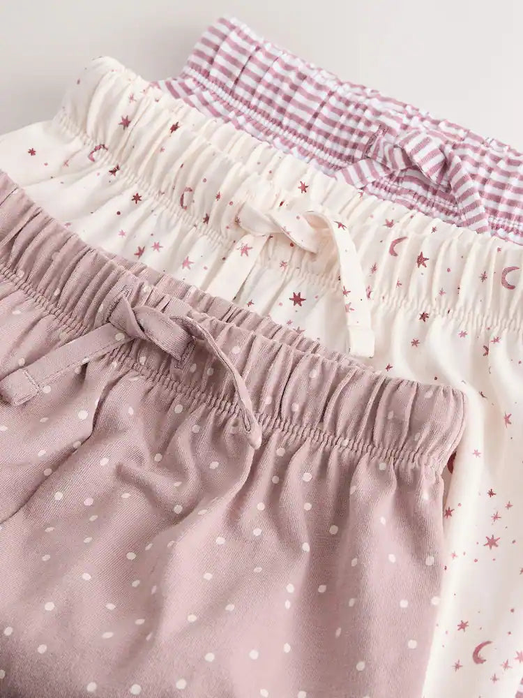 |Girl| Kit com 3 Pijamas Rosa Estilo Jogger (9 meses a 12 anos)