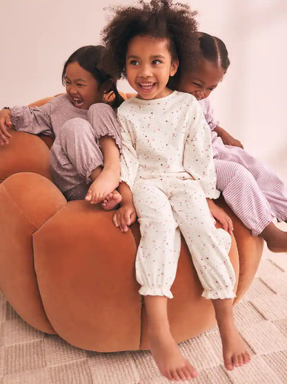 |Girl| Kit com 3 Pijamas Rosa Estilo Jogger (9 meses a 12 anos)