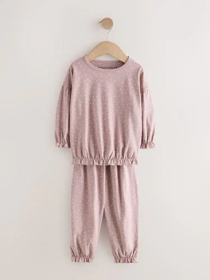 |Girl| Kit com 3 Pijamas Rosa Estilo Jogger (9 meses a 12 anos)