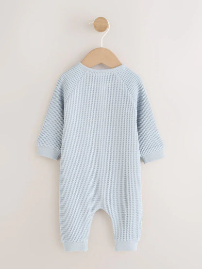 |BabyBoy| Macacão de Bebê Azul com Textura (0 meses a 3 anos)