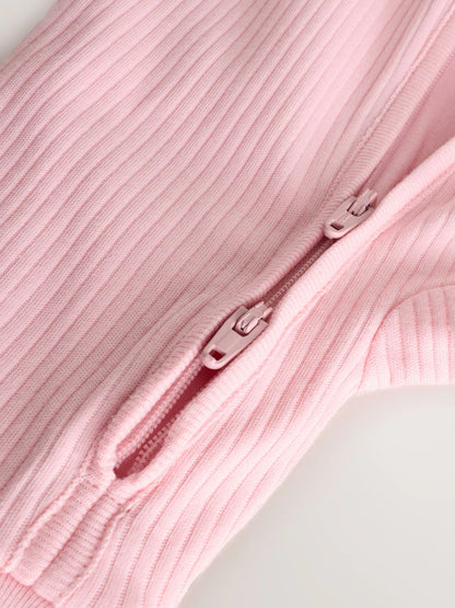 |BabyGirl| Kit com 3 Macacões Rosa para Bebê (0 meses a 3 anos)