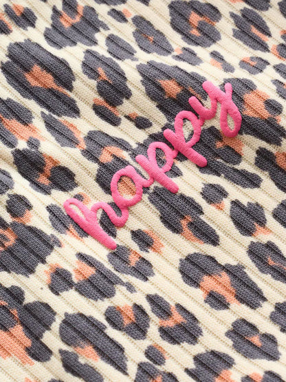 |BabyGirl| Conjunto Com 3 Macacões De Bebê Em Malha Com Estampa De Leopardo e Rosa, Com Botões