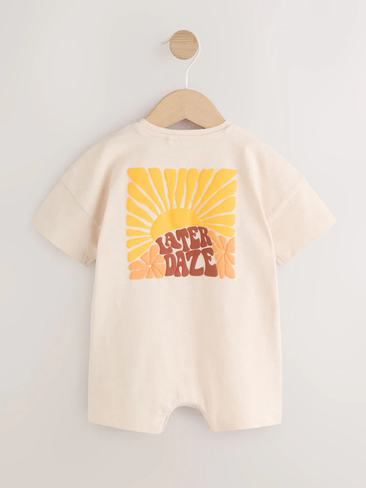 |BabyBoy| Macacão Infantil Estampado Com Botões Na Cor Neutra e Vibrante