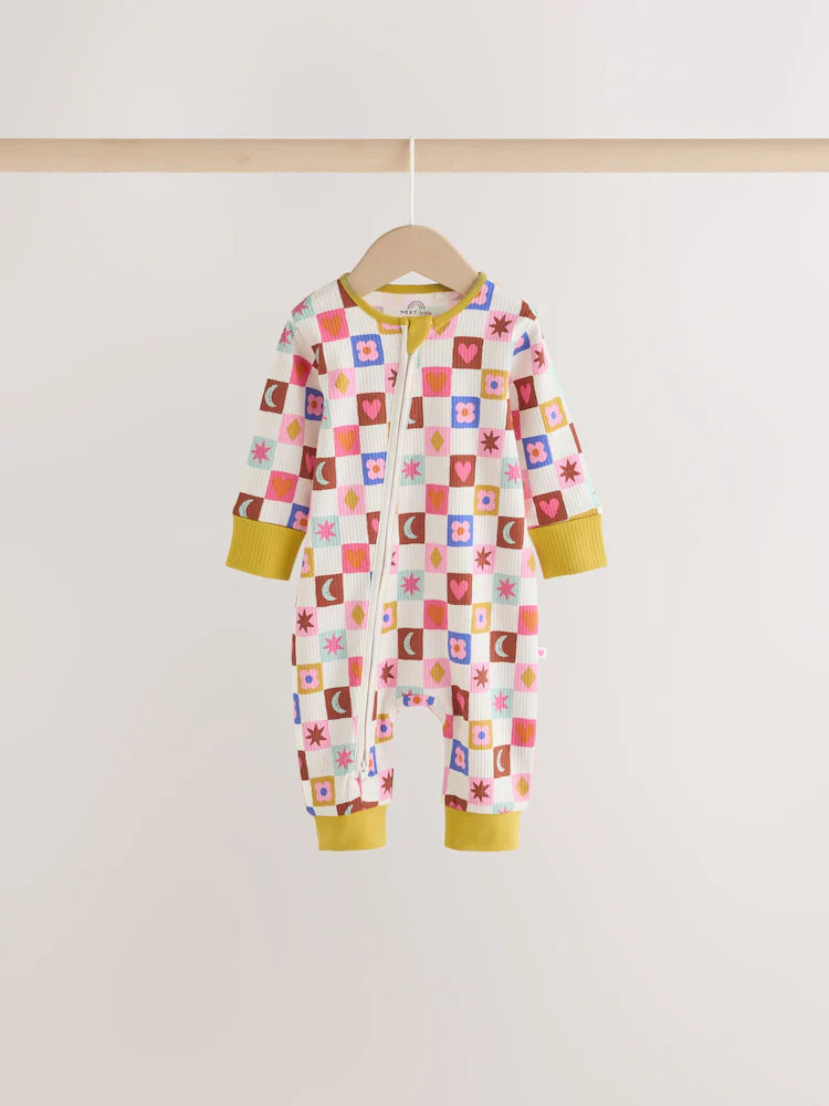 |BabyGirl| Kit Com 3 Macacões De Bebê "Bright Star" com Zíper Bidirecional (0 meses a 3 anos)