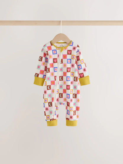 |BabyGirl| Kit Com 3 Macacões De Bebê "Bright Star" com Zíper Bidirecional (0 meses a 3 anos)